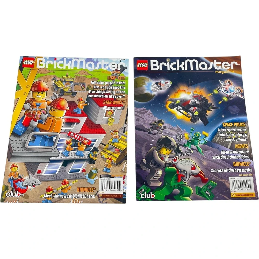 LEGO BrickMaster Magazine 2009 Lot of 2 May-June July-August Bionicle Space